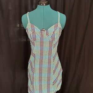 Plaid Spaghetti Strap Dress